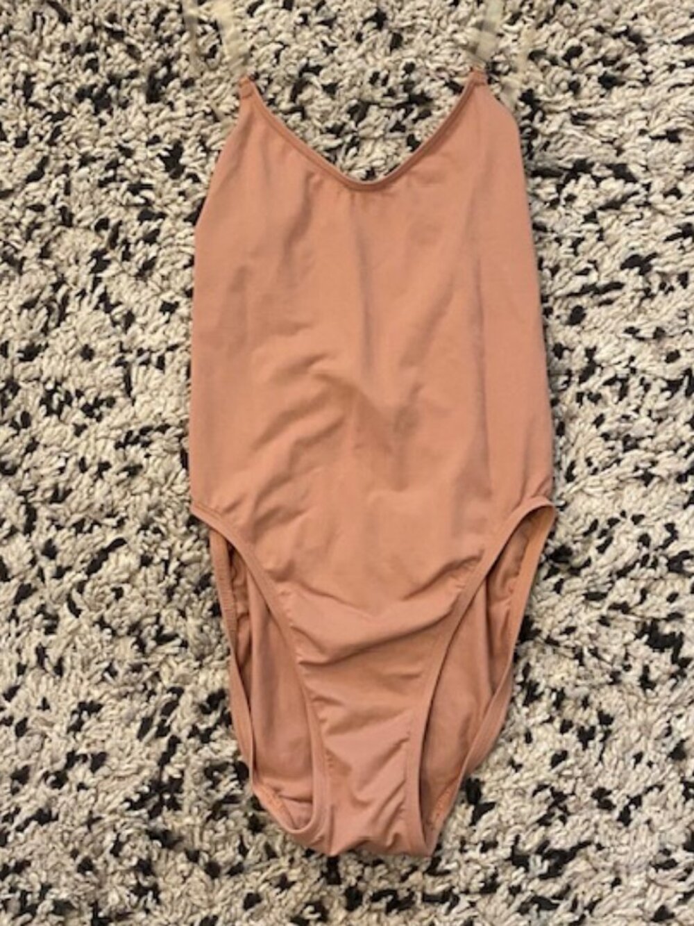 Capizio Nude Leotard Under garment Clear Straps Size XS multi hooks